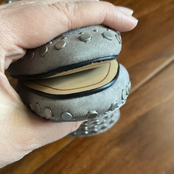 Gray / silver dolce vita studded slides - Picture 4 of 6